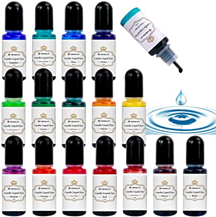 YRYM HT Candle Dye - 16 Popular Colors Candle Making Liquid Dye for Candle Making - Candle Color Dye for Candle Making, Safe and Natural （16 Bottle） image 0