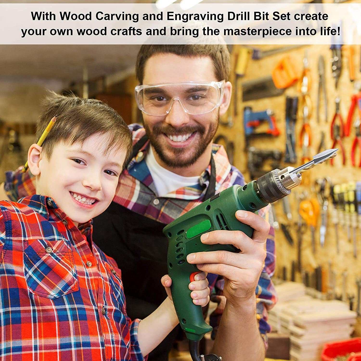 15 Pieces Wood Carving Engraving Drill Bit Woodworking Drill Bit DIY Wood Carving Tools Accessories for Rotary Tools image 1