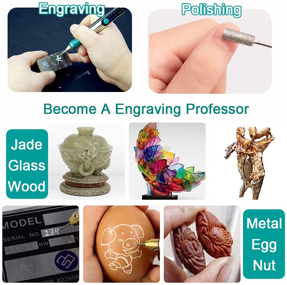 USB Rechargable Engraving Machines With 35bits,Mini Electric Engraver Etching Pen Cordless Rotary Tools Engraved Jewelry Glass Wood Stone Metal Plastic image 3