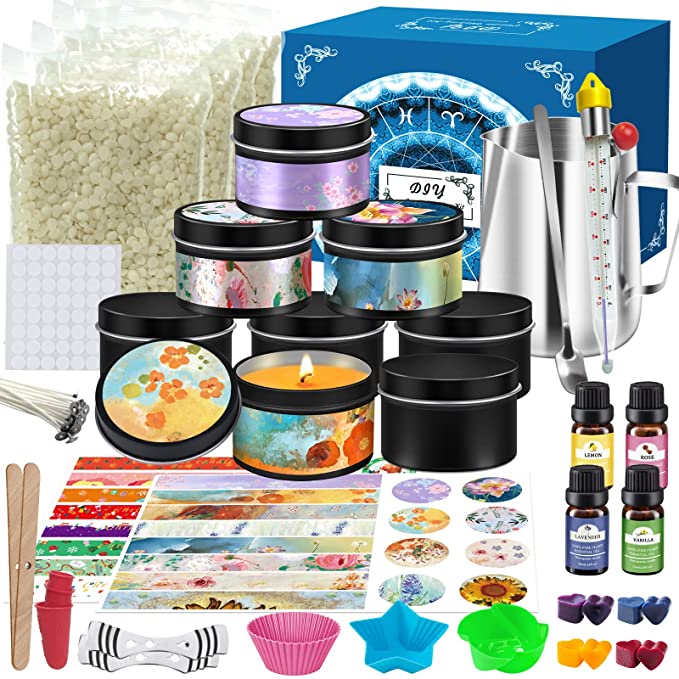 Candle Making Kit for Adults, Candle Making Supplies Gift Set with Melting Pot, Beeswax, Candle Wicks, Essential Oil, Candle Jars &amp; More Full Starter DIY Arts and Crafts Kit for Creating Candles image 0