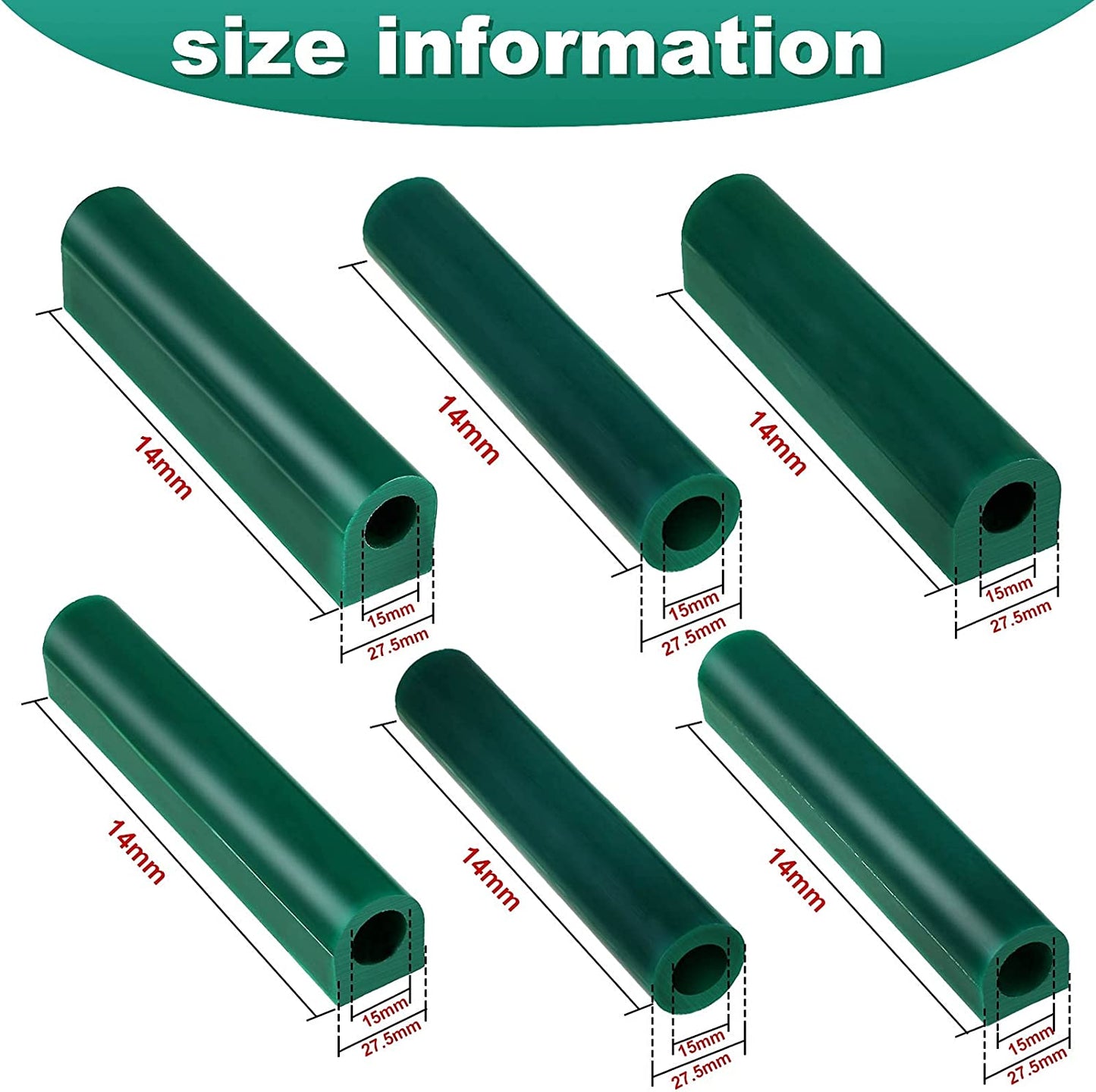 6 Pieces Carving Wax Ring Tube Green Ring Carving Wax Hole Round Wax Tubes Ring Hard Modeling Wax for Jewelry Ring Casting Mold Kit Ring Making, Different Sizes image 1