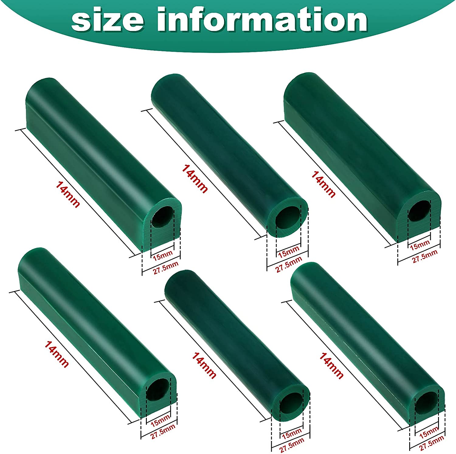 6 Pieces Carving Wax Ring Tube Green Ring Carving Wax Hole Round Wax Tubes Ring Hard Modeling Wax for Jewelry Ring Casting Mold Kit Ring Making, Different Sizes image 1