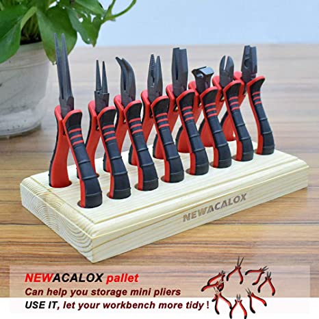 Jewelry Pliers 8PCS Kit, Mini Pliers Set with Wood Pallet Kit,NEWACALOX Precision DIY Plier for Jewelry Making Supplies image 4