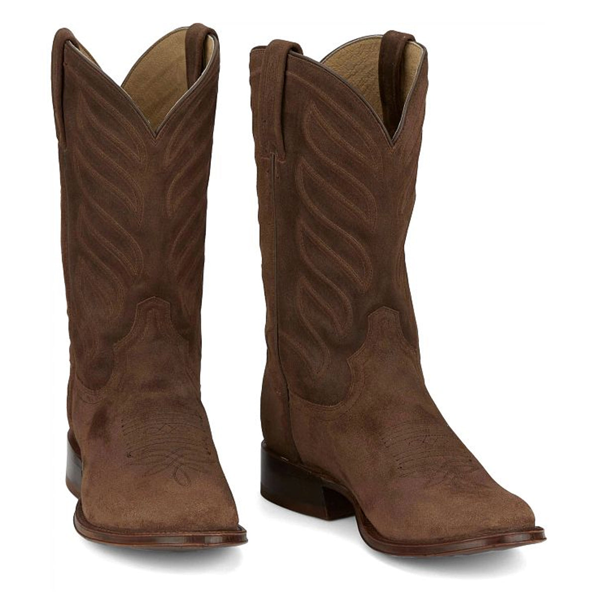 Tony Lamas Boots Men's Western Amado 12" Suede  Color Taupe image 0