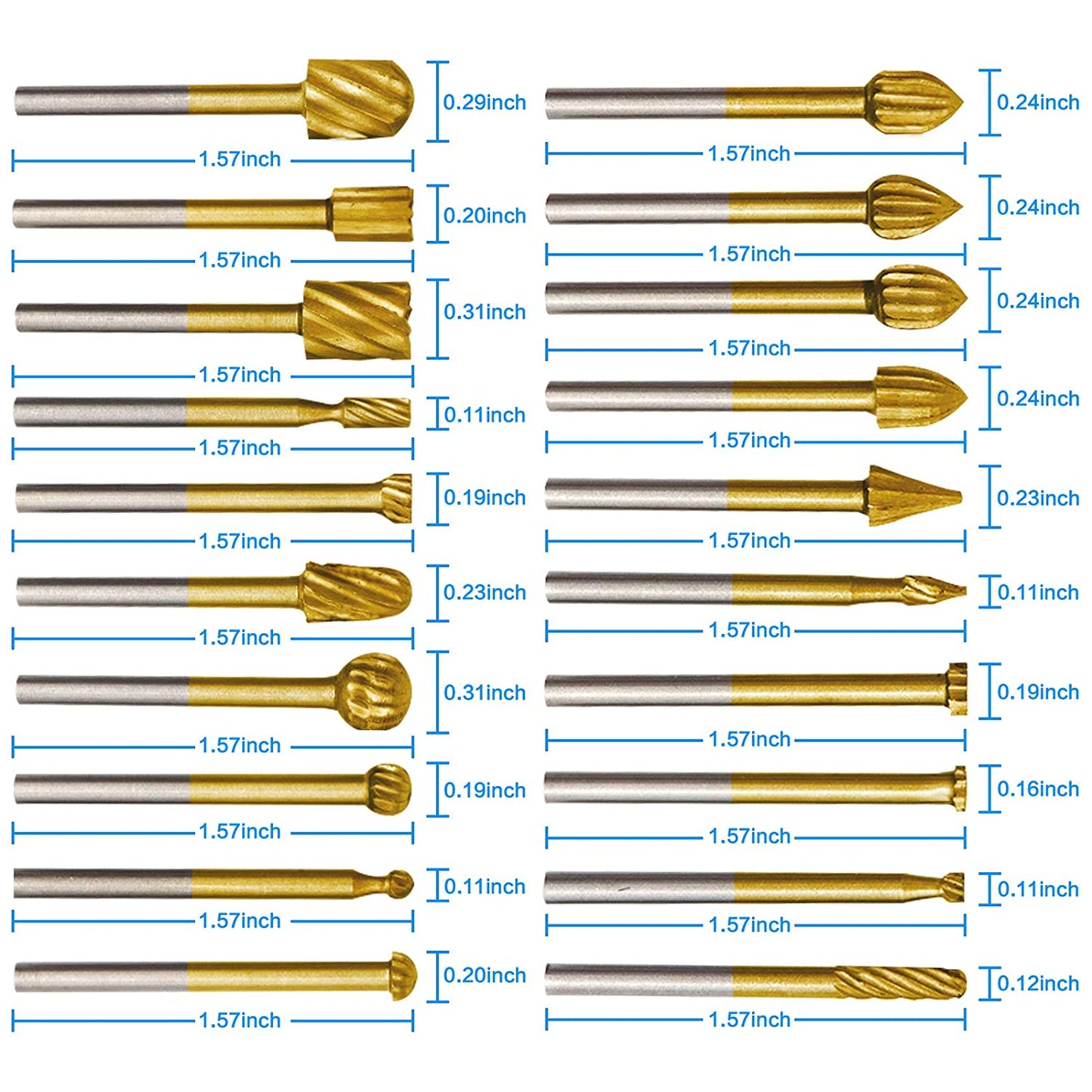 10Pcs HSS Router Carbide Engraving Bits &amp; 10Pcs Router Bit with 1/8"(3mm) Shank Power Rotary Tools for DIY Woodworking, Carving, Sculpting, Engraving, Drilling. image 1