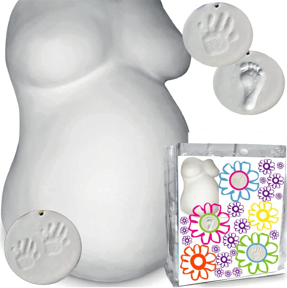Belly Cast kit Pregnancy Belly Molds kit Pregnancy,Pregnancy Maternity,Baby Handprint et Footprint Product,5 Rolls Plaster and 2 Bag Modeling Clay image 0
