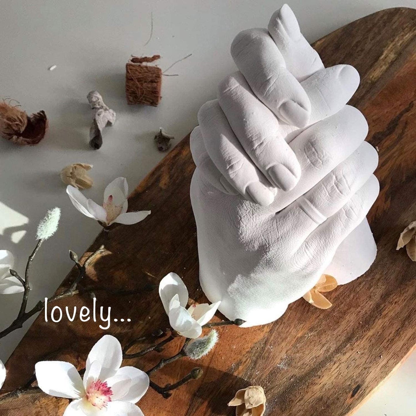 Hands Casting Kit, DIY Hand molding Kit. Hand Holding Craft for Couples, Adult &amp; Child, Family, Friends. Anniversary, Wedding &amp; Couples Gifts (White) image 2