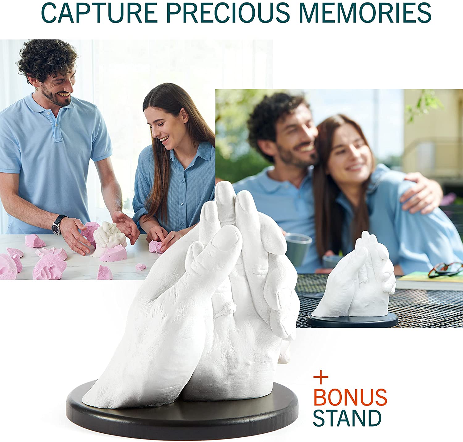 HomeBuddy Hand Casting Kit - Keepsake Hands Mold Kit with Powder Mixing Bucket, Plaster Mold, Alginate Molding Powder, Mothers Day Gifts, Unique Gift for Couples - Test Kit Included image 2