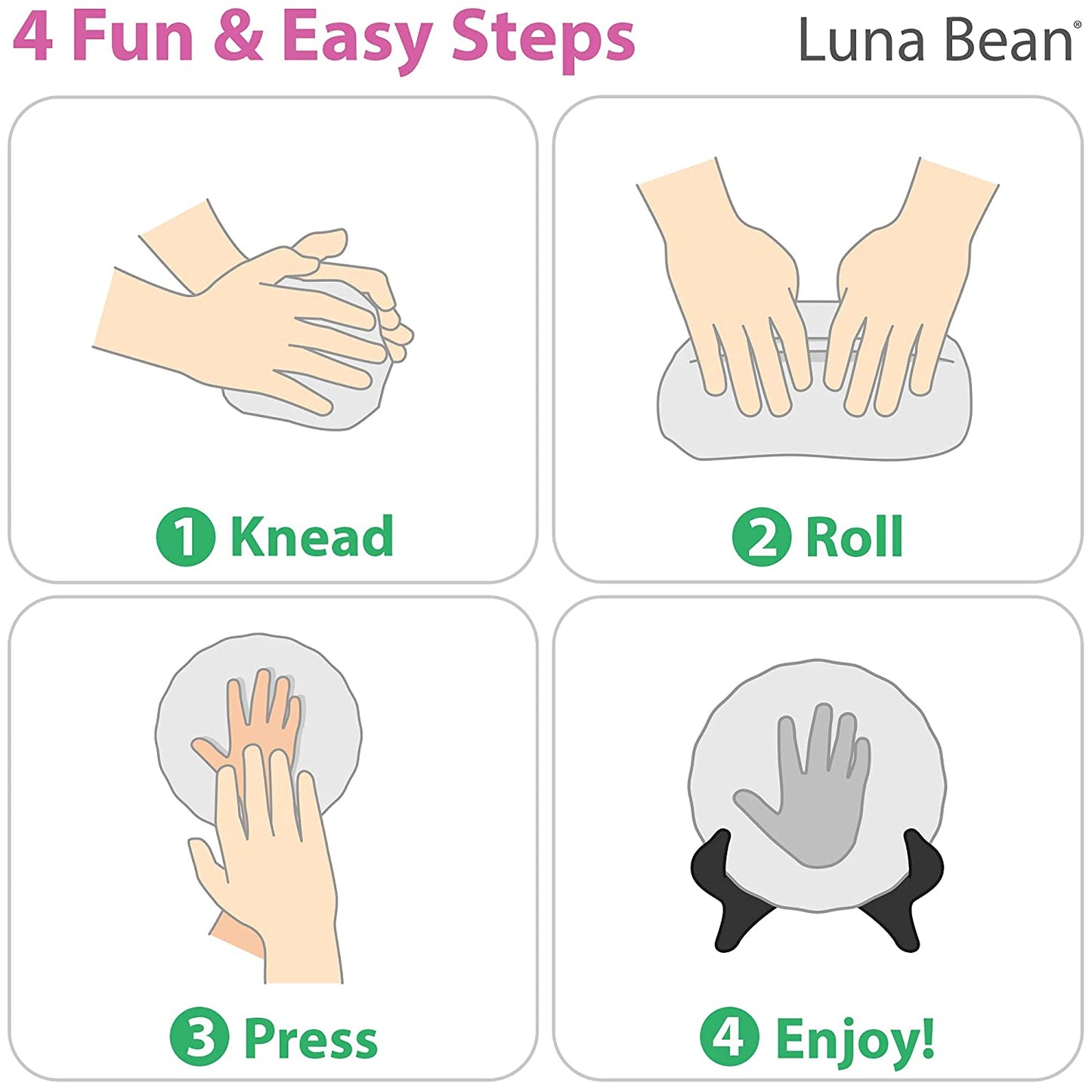 Luna Bean Baby Hand and Footprint Kit - Perfect Baby Keepsake Homemade Ornament Kits for Christmas - Baby Footprint Kit &amp; Inkless Hand and Footprint Kit Holiday Gift - 2Pack W/Ribbons &amp; Easels image 5