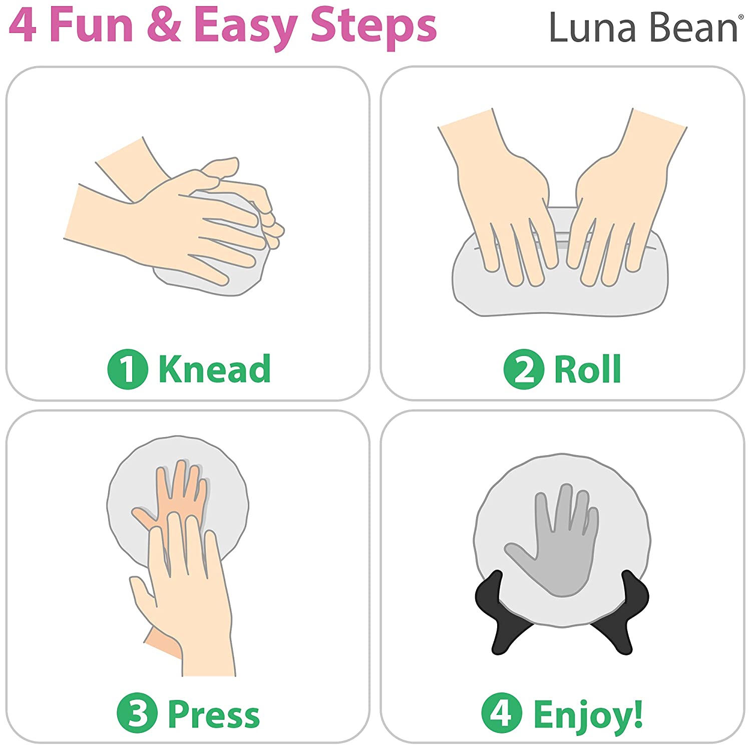 Luna Bean Baby Hand and Footprint Kit - Perfect Baby Keepsake Homemade Ornament Kits for Christmas - Baby Footprint Kit &amp; Inkless Hand and Footprint Kit Holiday Gift - 2Pack W/Ribbons &amp; Easels image 5