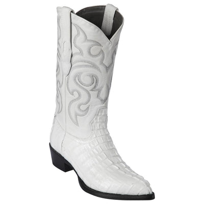 LOS ALTOS BOOTS MENS #990128 J TOE | GENUINE CAIMAN TAIL BOOTS | COLOR WHITE image 0