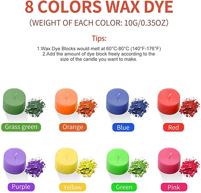 Candle Making Kit for Adults, Candle Making Supplies, Soy Wax Candle Making Kit for Making Soy Candle,Soy Wax for Candle Making,Candle Soy Wax Kit Including Candle Wax Dyes,Candle Wicks,Wick Stickers image 3