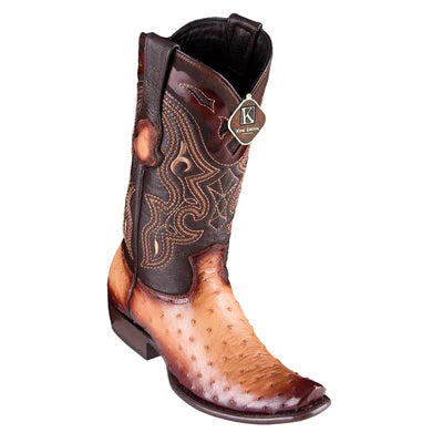 MEN'S KING EXOTIC OSTRICH BOOTS DUBAI TOE HANDCRAFTED FADED ORYX (4790315) image 0