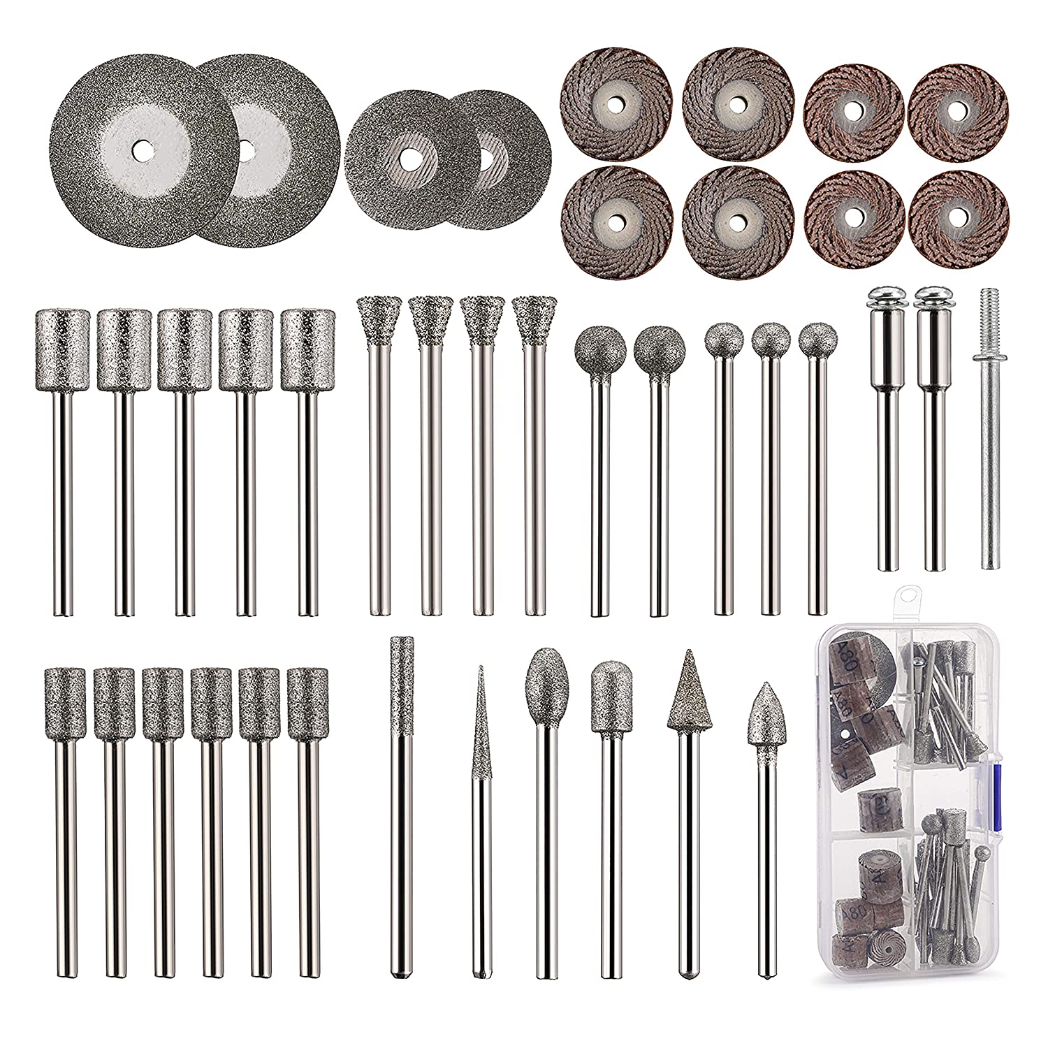 Cedilis 43-Pack Stone Carving Set - 26 Diamond Burr Bits, 10 Impeller, 4 Diamond Cutting Wheel, 3 Metal Dremel, Polishing Rotary Tools for Stone, Rocks, Jewelry, Glass, Ceramics Dremel Rotary Tools image 0