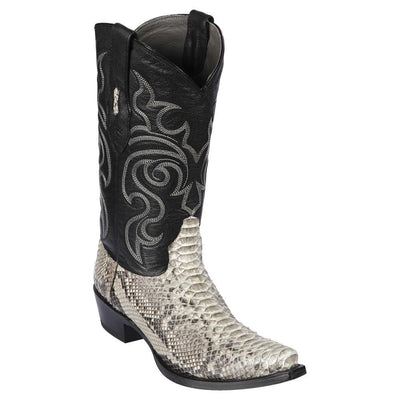 LOS ALTOS BOOTS MENS #945749 SNIP TOE | GENUINE PYTHON SNAKESKIN BOOTS | COLOR NATURAL image 0
