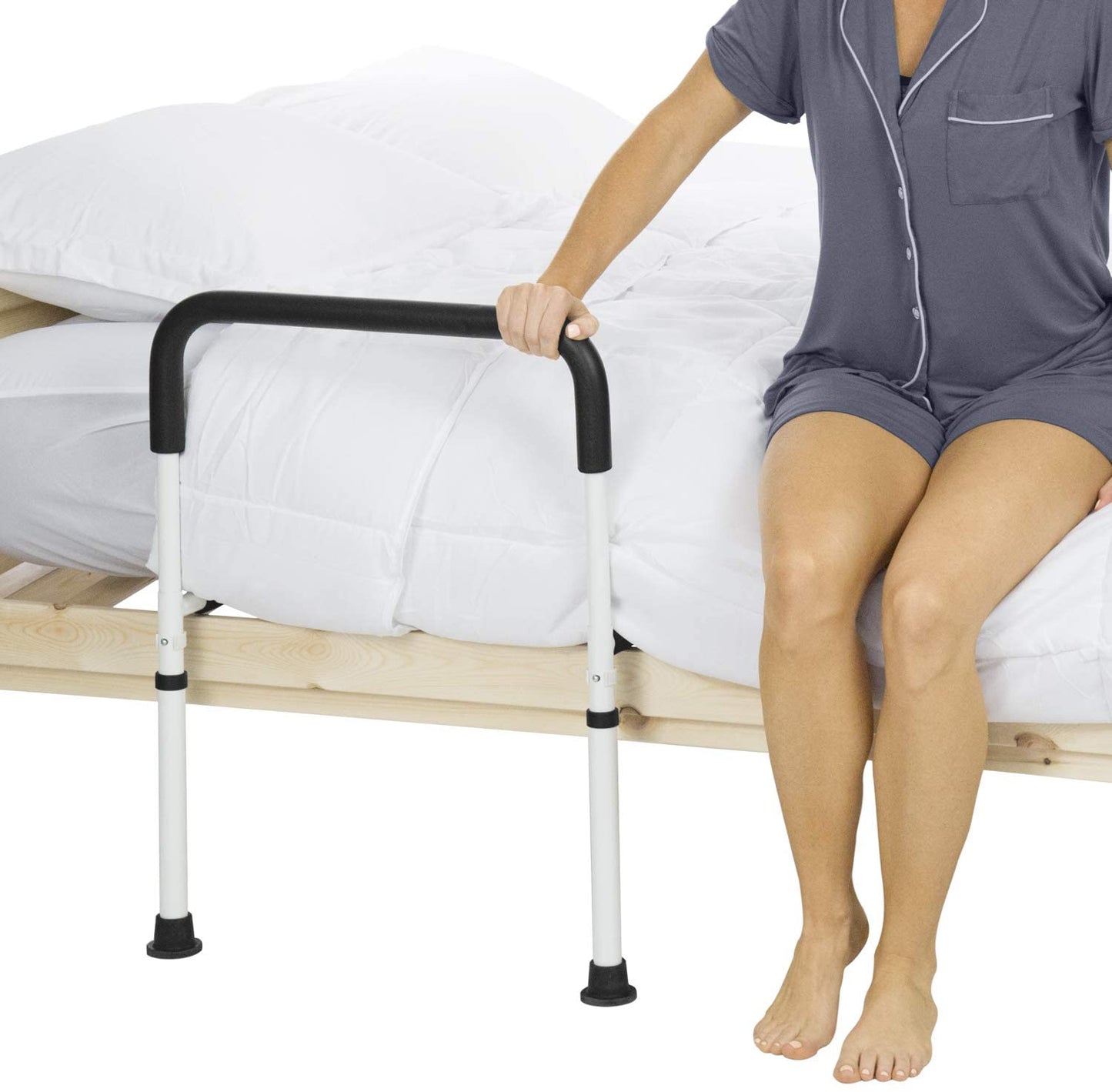 Vive Bed Assist Rail - Adult Bedside Standing Bar for Seniors, Elderly, Handicap, Kid - Fit King, Queen, Full, Twin - Adjustable Fall Prevention Safety Handle Guard - Long Hand Bedrail Grab Bar Cane image 0