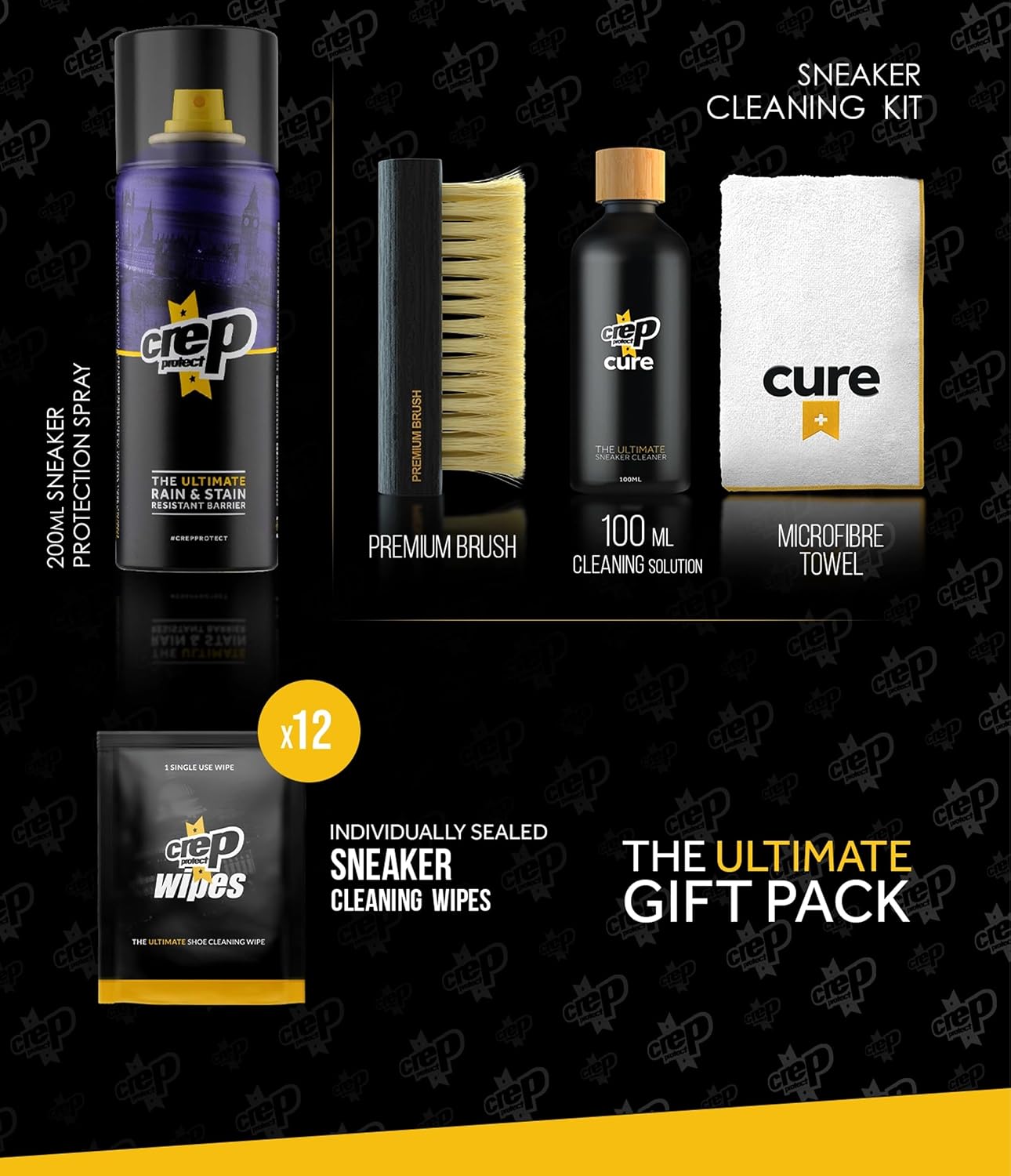 Crep Protect Ultimate Shoe Care Gift Set — Protector, Cleaner, Wipes, Brush & Cloth