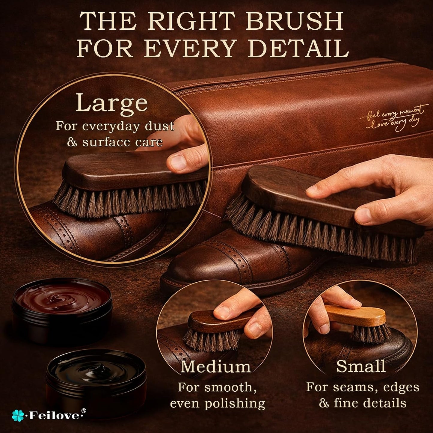 Leather Shoe Care Kit — 16-Piece Polish, Clean & Condition Set