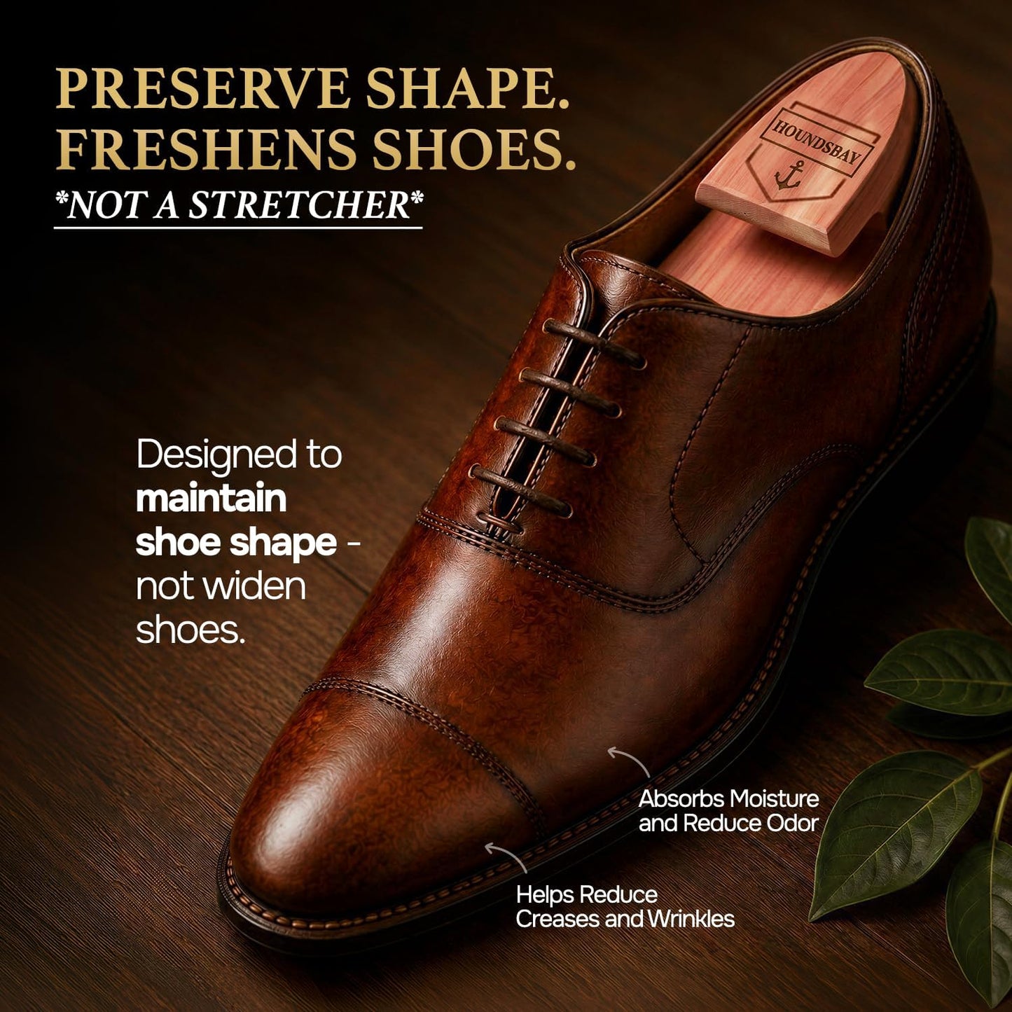 Cedar Shoe Trees 2-Pack — Aromatic Red Cedar, Men's Large 10–11