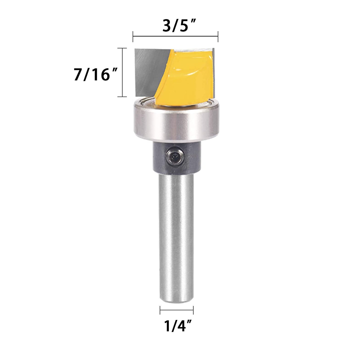 Top Bearing Flush Trim Pattern Router Bit in 1/4 inch Shank, 3/4 inch Cutting Diameter by Tooldo image 1