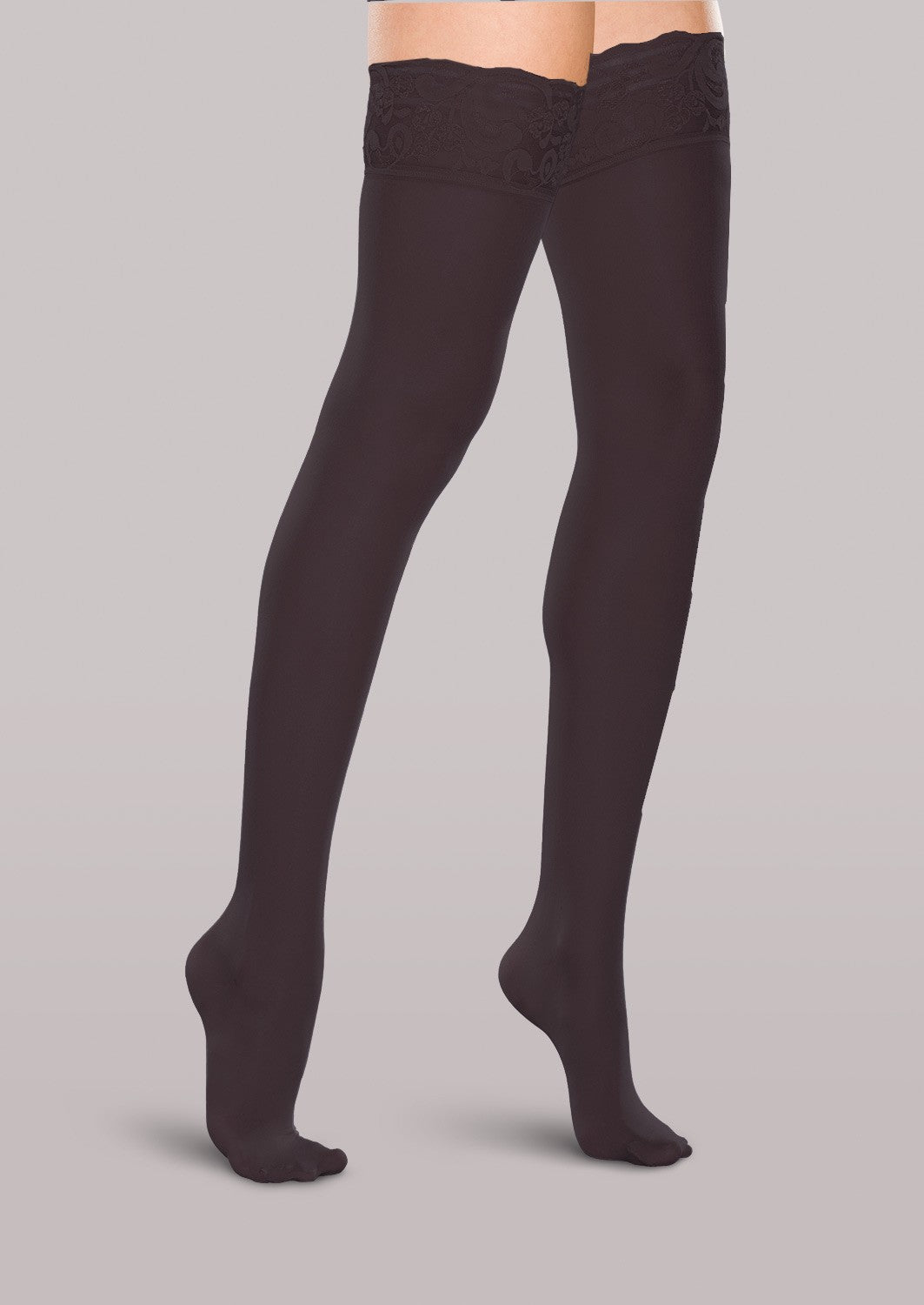Women's Moderate Support Lace-Top Thigh High Stockings image 1