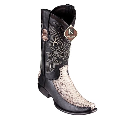 MEN'S KING EXOTIC PYTHON BOOTS WITH DEER DUBAI TOE HANDCRAFTED NATURAL (479F5749) image 0