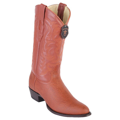 LOS ALTOS BOOTS MENS #659303 ROUND TOE | GENUINE SHARKSKIN BOOTS HANDMADE | COLOR COGNAC image 0