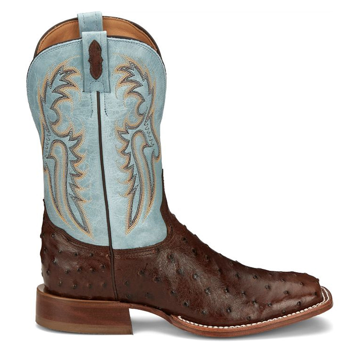 Tony Lamas Boots Men's Footwear Wester Castillo 11" Full Quill Ostrich Color Bourbon image 2