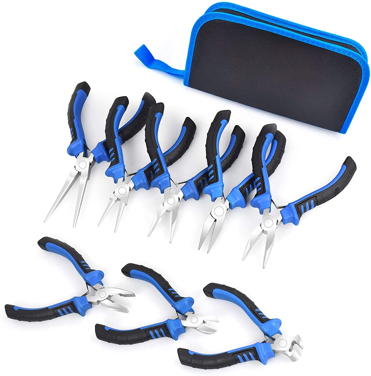 Jewelry Pliers, NEWACALOX 8pcs Jewelry Making Pliers Tools Micro Jewelry Pliers Set Jewelry Making Kit for Jewelry Making Supplies image 0