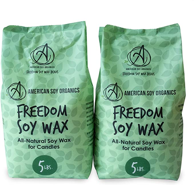American Soy Organics- 10 lb of Freedom Soy Wax Beads for Candle Making – Microwavable Soy Wax Beads – Premium Soy Candle Making Supplies image 0