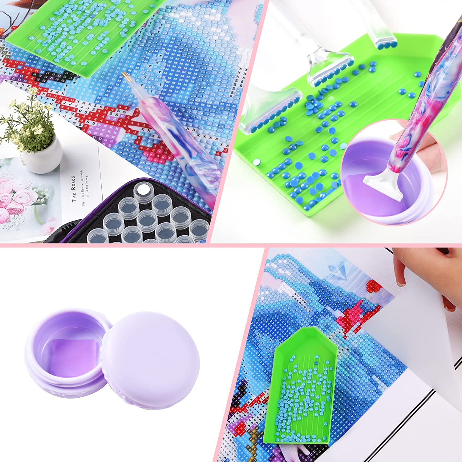 BEIFUMEI Diamond Painting Storage Containers 60 Slot Diamond Storage Case Diamond Painting Accessories 5D Diamond Painting Tools DIY Art Craft Jewelry Beads Rhinestones Organizer Box image 3