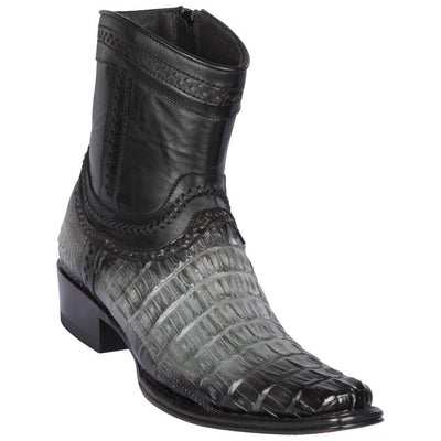 LOS ALTOS BOOTS MENS #76B0138 LOW SHAFT EUROPEAN SQUARE TOE | GENUINE CAIMAN BELLY LEATHER BOOTS | COLOR FADED GRAY image 0