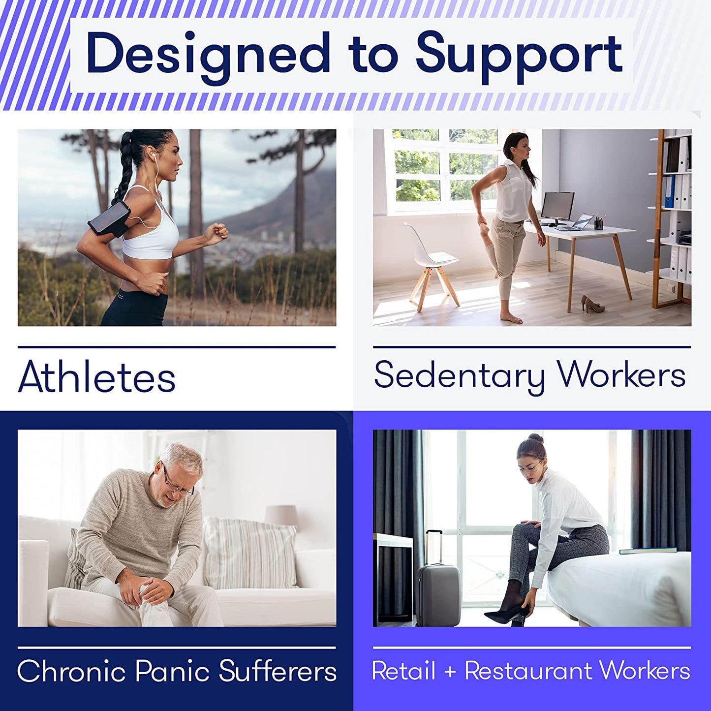 Perfecore Leg Massager with Heat Air Compression Foot Massager for Circulation Muscles Relaxation Adjustable Feet Calves Massager with 3 Pressure Levels &amp; 7 Massager Modes, Small Knee Grey image 3