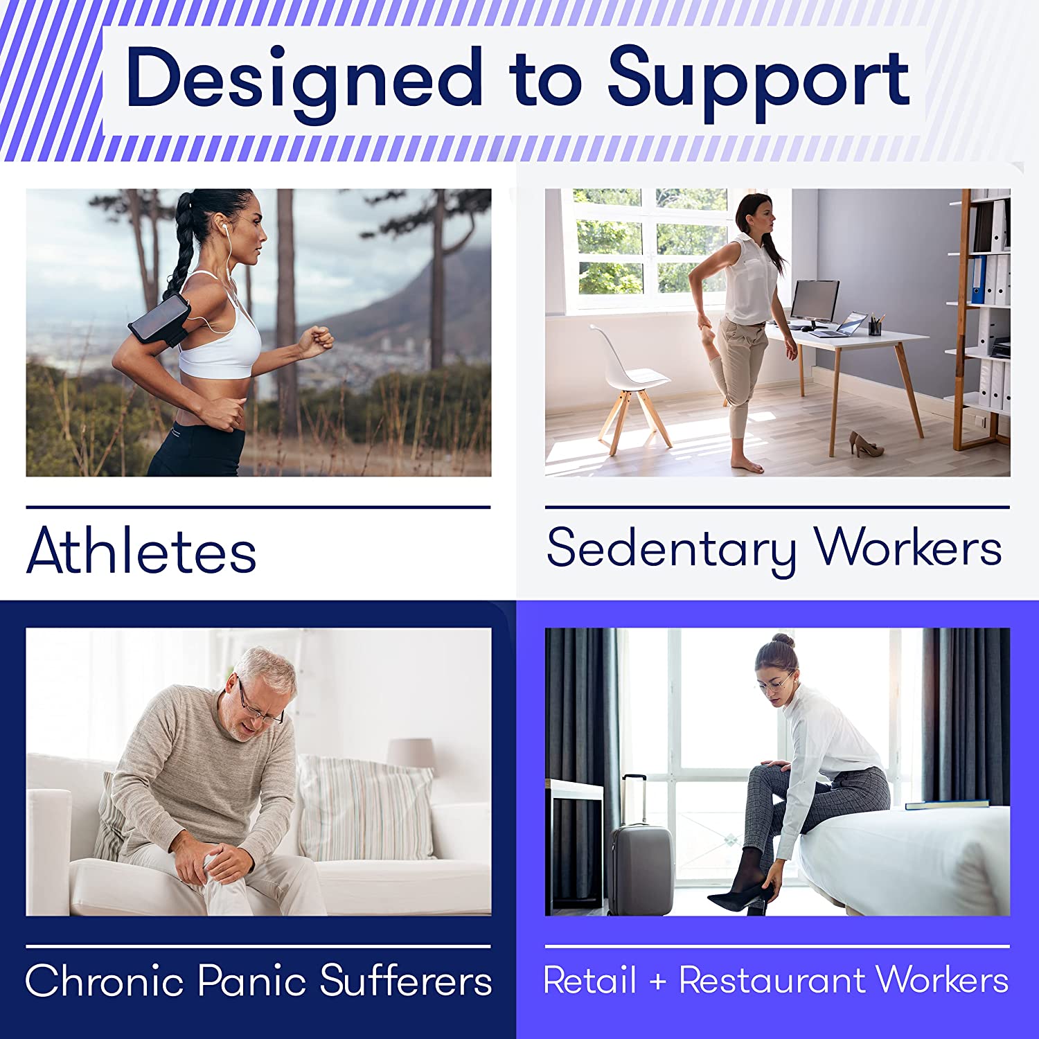 Perfecore Leg Massager with Heat Air Compression Foot Massager for Circulation Muscles Relaxation Adjustable Feet Calves Massager with 3 Pressure Levels &amp; 7 Massager Modes, Small Knee Grey image 3