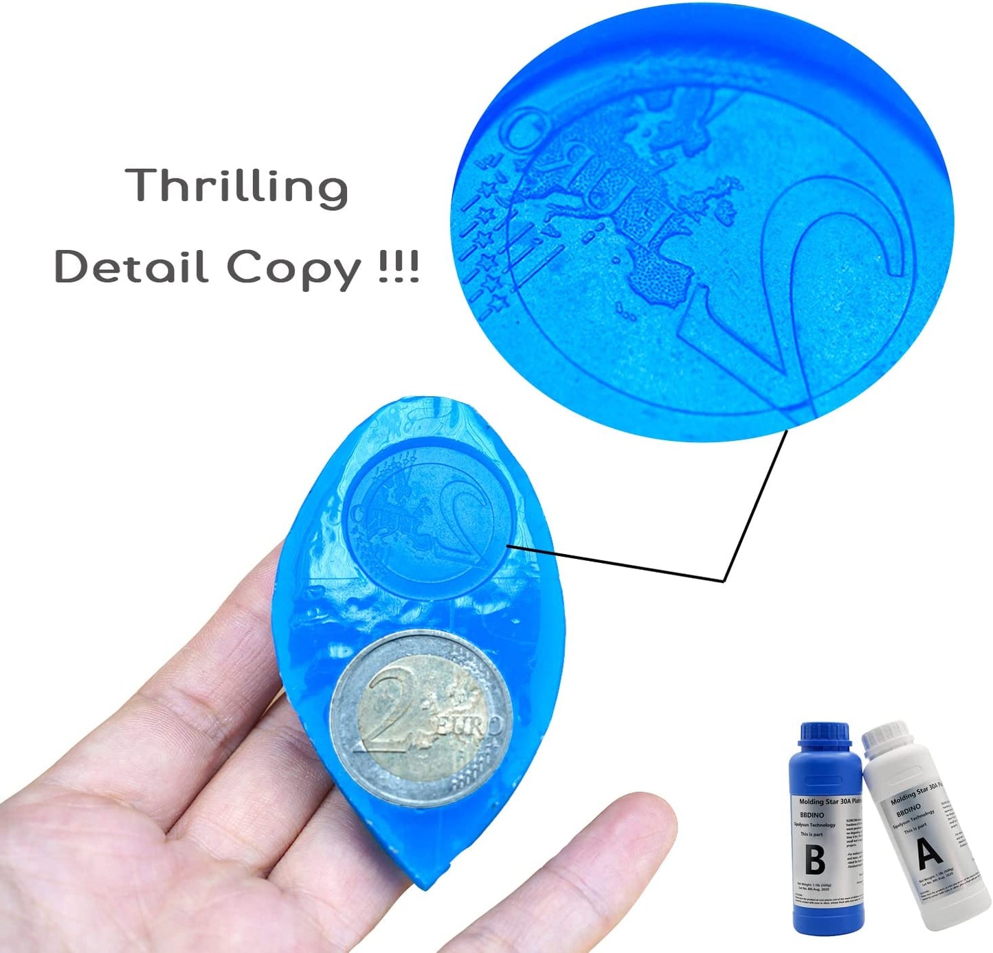 BBDINO Silicone Mold Making Kit, Mold Making Silicone Rubber 30A, Platinum Silicone Mold Making Rubber 160 Oz /10 Lbs, 1:1 by Volume, Self-Degassing Ideal for Casting Resins Molds &amp; Silicone Molds image 4