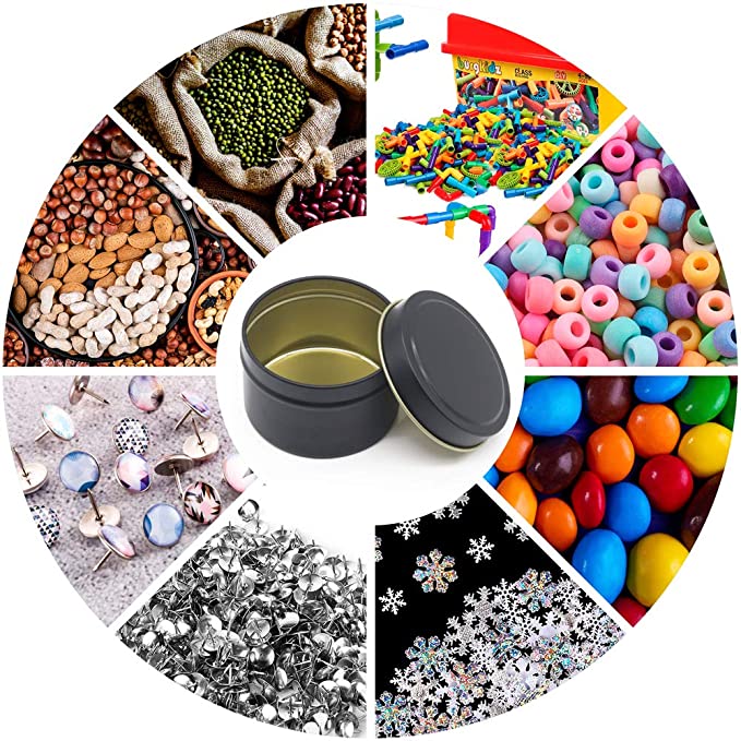 Candle Tin 24 Piece, 5 oz(Fill Line 4oz), Candle Containers, Candle Jars for Candle Making - Available in Silver, Black, Gold (Black) image 5