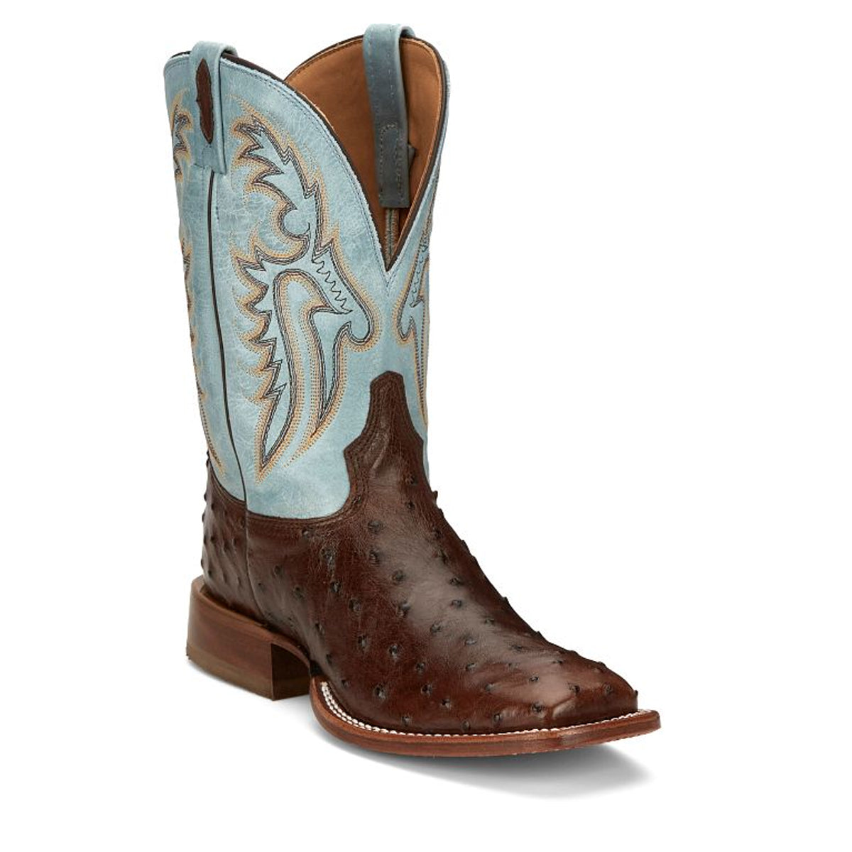 Tony Lamas Boots Men's Footwear Wester Castillo 11" Full Quill Ostrich Color Bourbon image 1