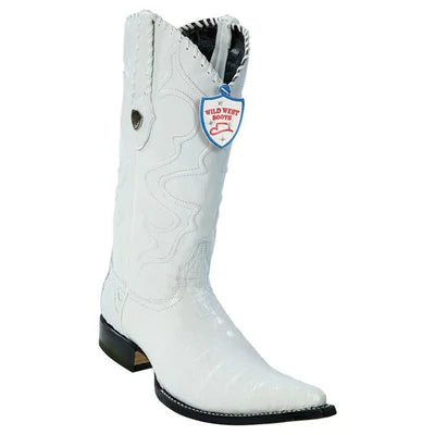 WILD WEST BOOTS #2958228 MEN'S | COLOR WHITE | MEN'S WILD WEST CAIMAN BELLY 3X TOE BOOTS HANDCRAFTED image 0