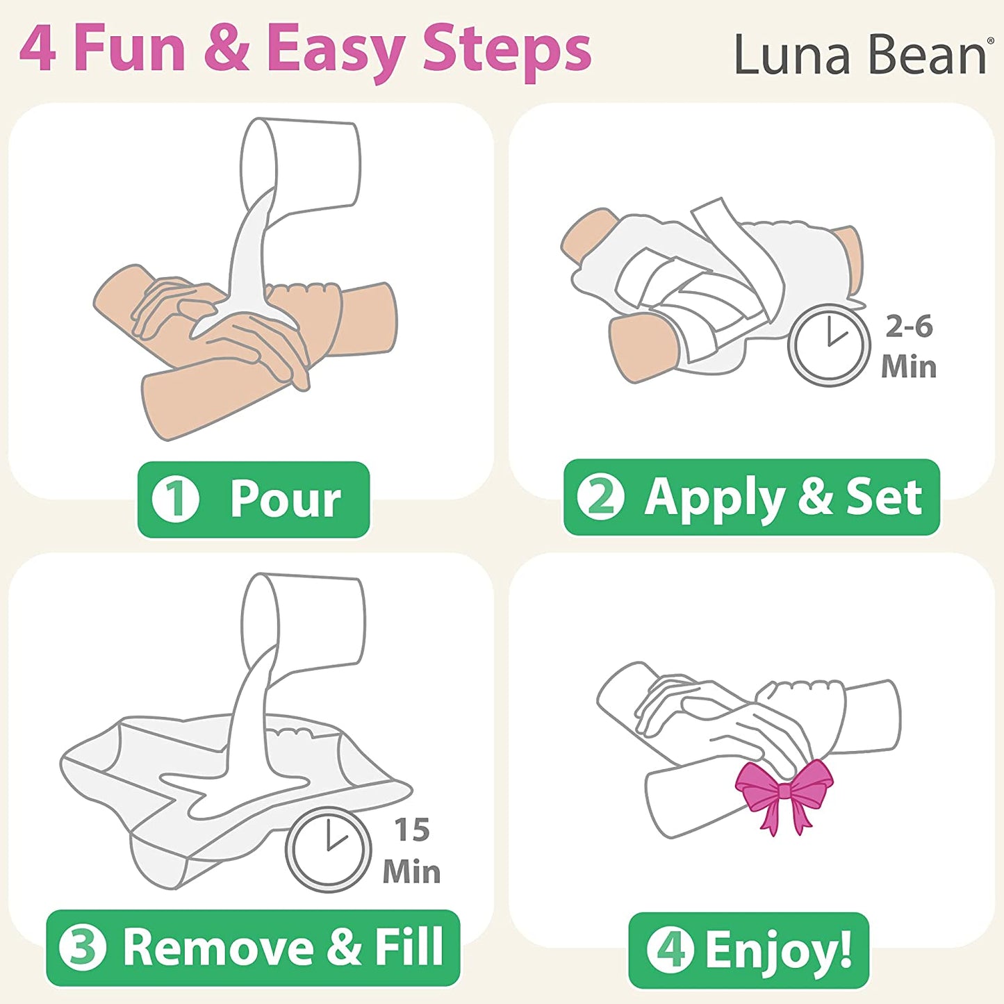 Luna Bean Intertwined Family Size Plaster Hand Mold Casting Kit - Perfect for Adults &amp; Kids DIY Kits - (Cast up to 6 Hands) image 5