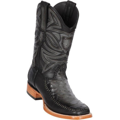 LOS ALTOS BOOTS MENS #82F8238 WIDE SQUARE TOE | GENUINE CAIMAN BELLY &amp; DEER BOOTS | COLOR FADED GRAY image 0