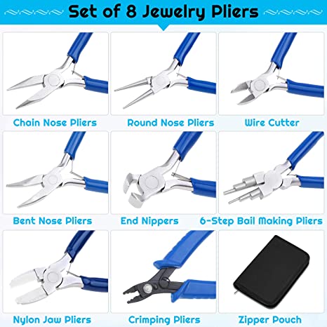 Jewelry Pliers, Shynek 8pcs Jewelry Making Pliers Tools Micro Jewelry Pliers Set Jewelry Making Kit for Jewelry Making Supplies image 2