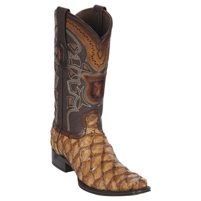 LOS ALTOS BOOTS MENS #761011 EUROPEAN SQUARE TOE | GENUINE PIRARUCU LEATHER BOOTS | COLOR ORYX image 0