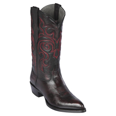 LOS ALTOS BOOTS MENS #999218 J TOE | GENUINE GOAT LEATHER BOOTS | COLOR BLACK CHERRY image 0