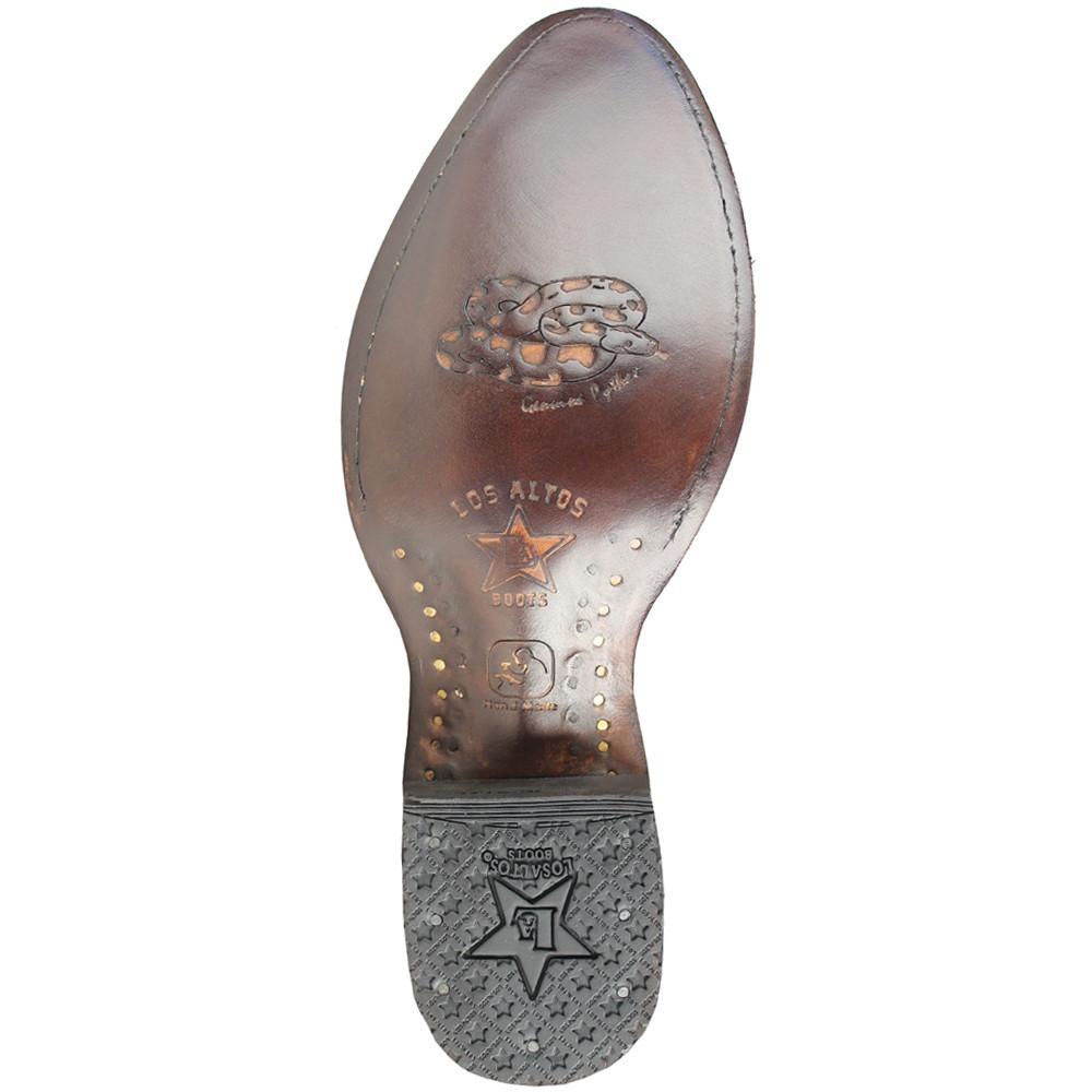 Los Altos Boots Mens #655788 Round Toe | Genuine Python Snakeskin Boots Handmade | Color Rustic Cognac image 1