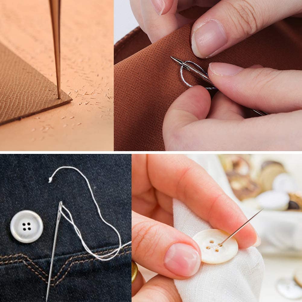Leather Sewing Upholstery Repair Kit with Sewing Awl, Seam Ripper, Leather Hand Sewing Stitching Needles, Sewing Thread, Leather Craft Tool Kit for Beginners and Professionals Leather Craft DIY image 4
