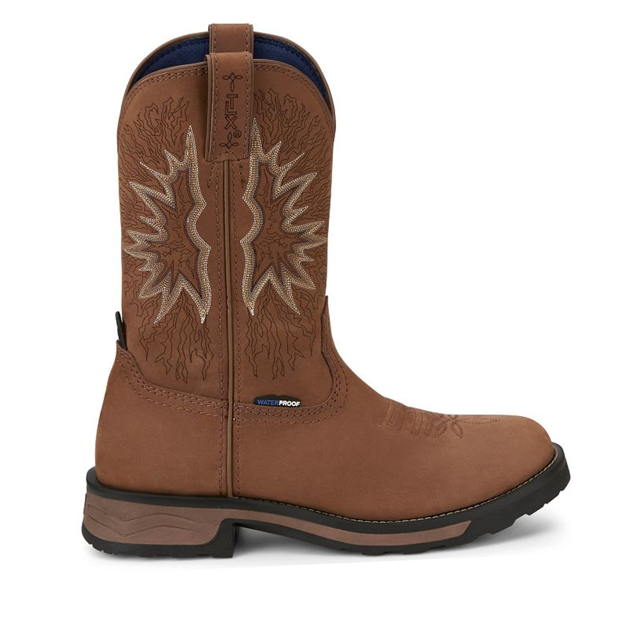 Tony Lamas Men's Footwear Work Boom 11" Pull-On Waterproof Work Boot  Color Saddle image 3