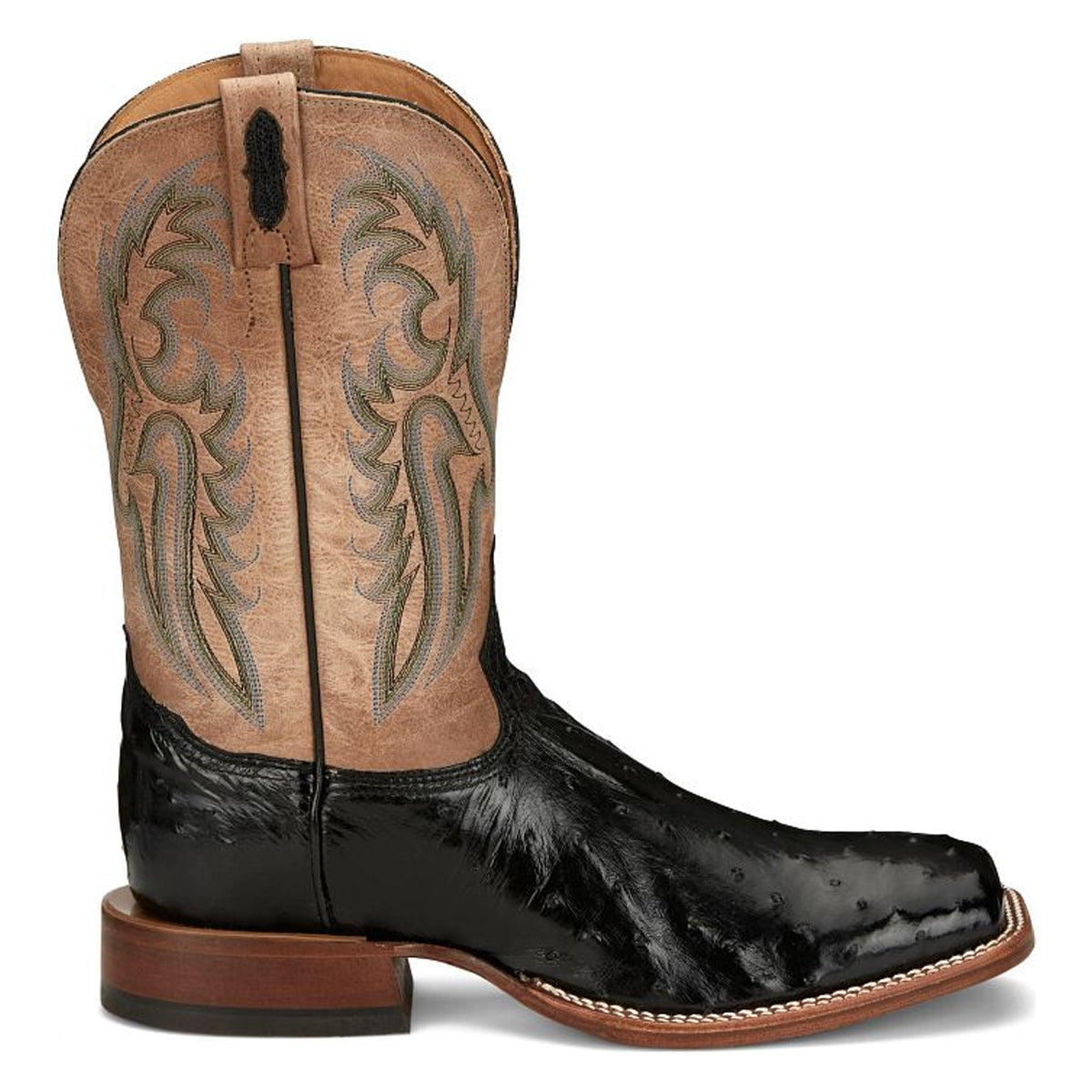 Tony Lamas Boots Men's Footwear Wester Castillo 11" Full Quill Ostrich Color Onyx image 2