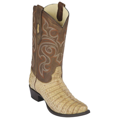 LOS ALTOS BOOTS MENS #94G8251 SNIP TOE | GENUINE CAIMAN BELLY BOOTS | COLOR GREASY ORYX image 0