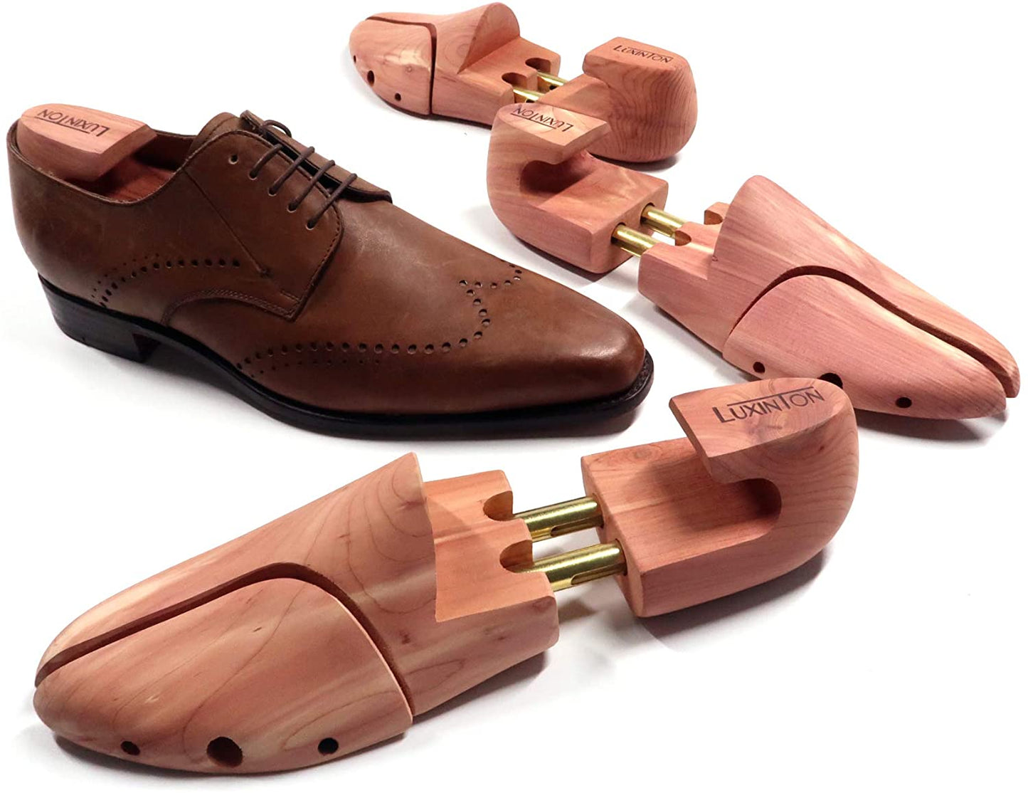 Luxinton 'Luka' Men's Twin Tubed Cedar Shoe Trees with Hooked Heels 2-pack (for 2 Pairs of Shoes) image 2