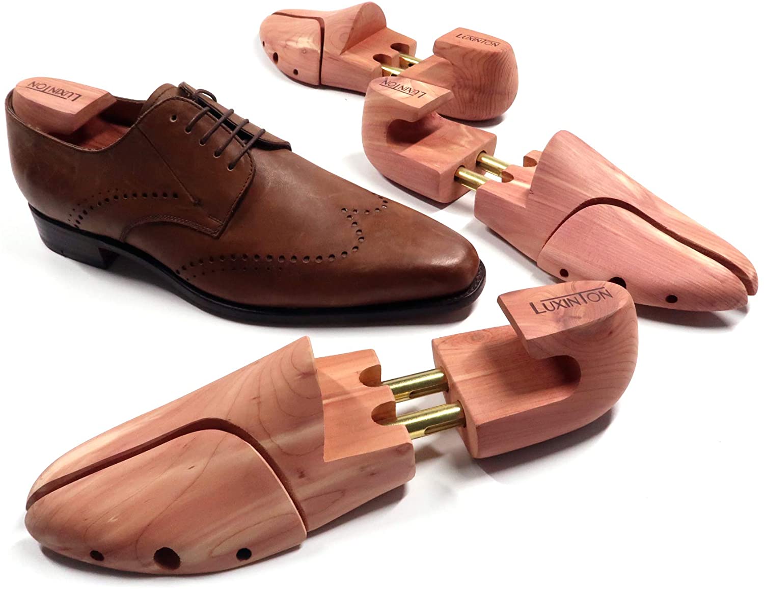 Luxinton 'Luka' Men's Twin Tubed Cedar Shoe Trees with Hooked Heels 2-pack (for 2 Pairs of Shoes) image 2